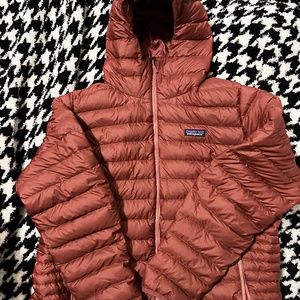 Patagonia Hooded Down Sweater Full Zip Jacket XXL rosehip